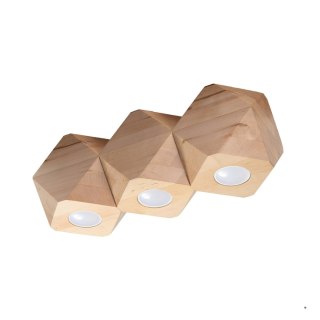 Sollux Lighting Plafon WOODY 3 naturalne drewno