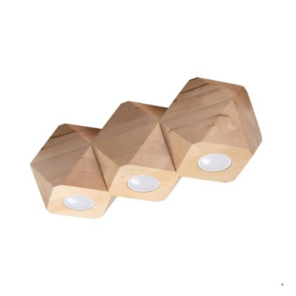 Sollux Lighting Plafon WOODY 3 naturalne drewno