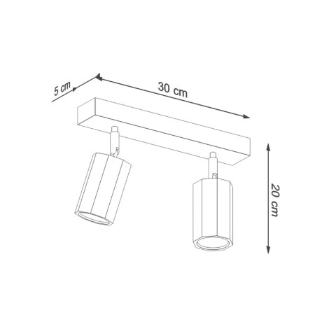 Sollux Lighting Plafon ZEKE 2 dąb