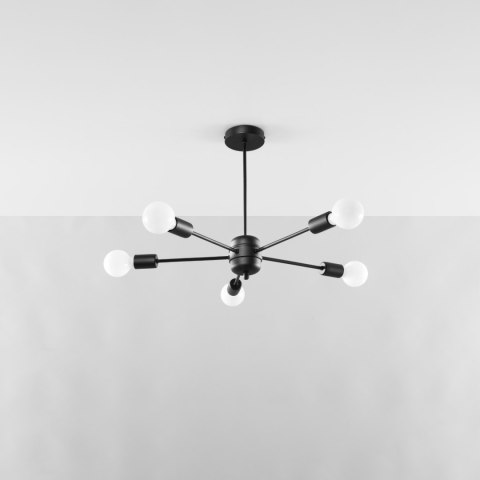 Sollux Lighting Żyrandol LANGO 5 czarny