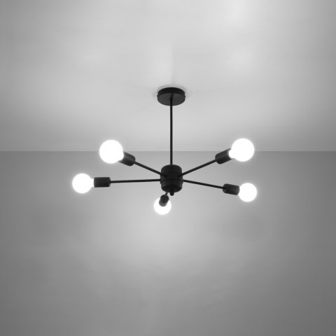 Sollux Lighting Żyrandol LANGO 5 czarny