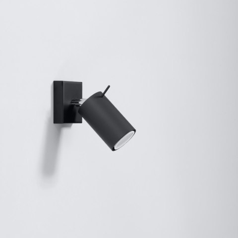 Sollux Lighting Kinkiet RING czarny z włącznikiem