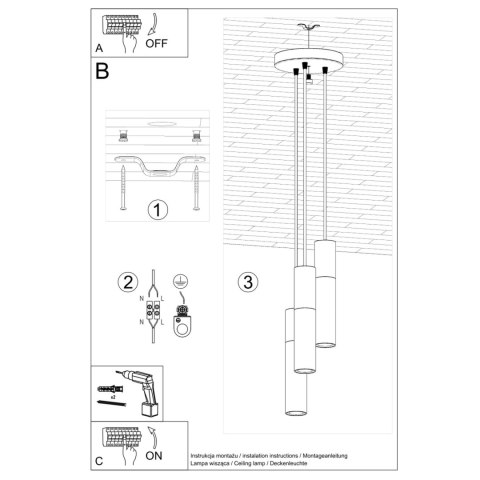 Sollux Lighting Lampa wisząca BORGIO 3P biały