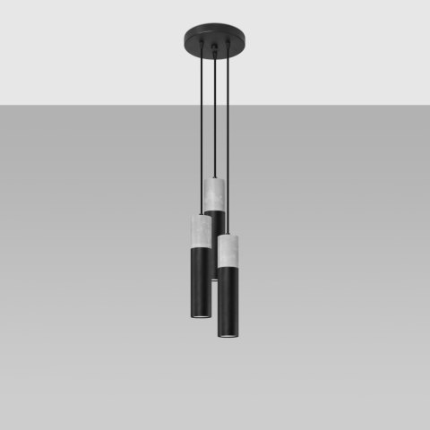 Sollux Lighting Lampa wisząca BORGIO 3P czarny