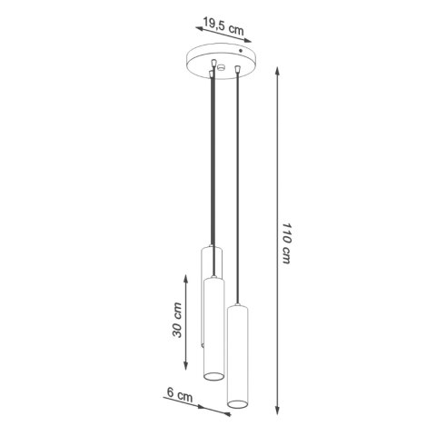 Sollux Lighting Lampa wisząca LAGOS 3P czarny