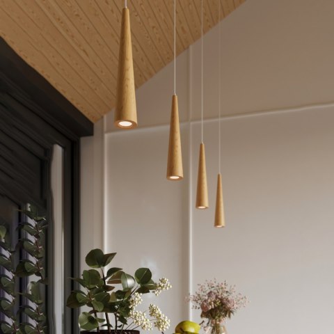 Sollux Lighting Lampa wisząca SULA 1 naturalne drewno