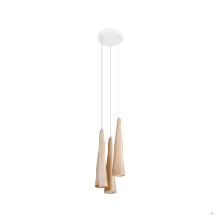 Sollux Lighting Lampa wisząca SULA 3P naturalne drewno