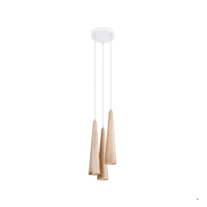Sollux Lighting Lampa wisząca SULA 3P naturalne drewno