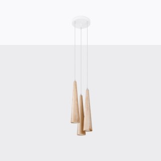 Sollux Lighting Lampa wisząca SULA 3P naturalne drewno