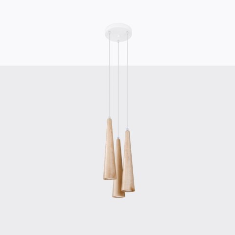 Sollux Lighting Lampa wisząca SULA 3P naturalne drewno
