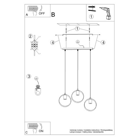 Sollux Lighting Lampa wisząca TITRAN 3 biała