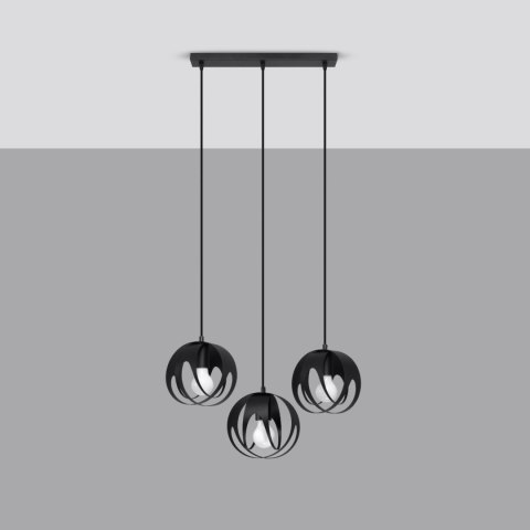 Sollux Lighting Lampa wisząca TULOS 3L czarna