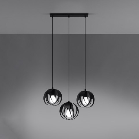 Sollux Lighting Lampa wisząca TULOS 3L czarna