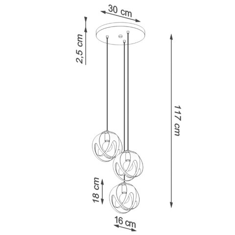 Sollux Lighting Lampa wisząca TULOS 3P biała