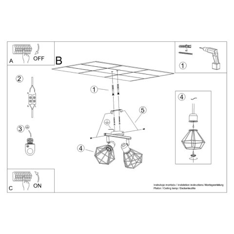 Sollux Lighting Plafon ARTEMIS 2 biały
