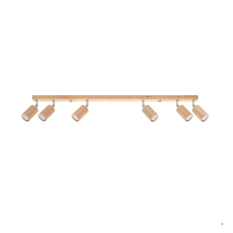 Sollux Lighting Plafon BERG 6 naturalne drewno