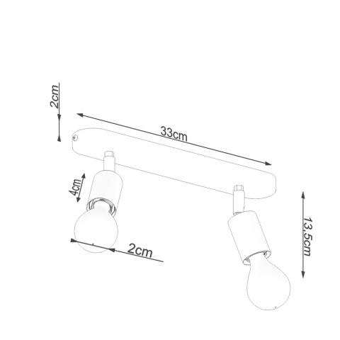 Sollux Lighting Plafon FORNES 2 czarny