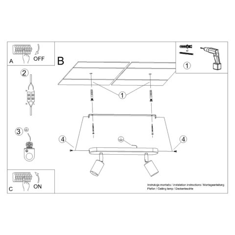 Sollux Lighting Plafon FORNES 2 czarny