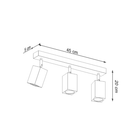 Sollux Lighting Plafon KEKE 3 dąb