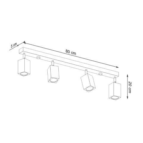 Sollux Lighting Plafon KEKE 4 dąb