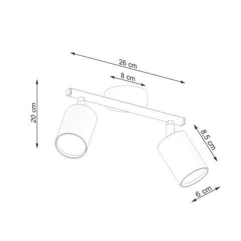 Sollux Lighting Plafon LEMMI 2 czarny