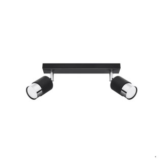 Sollux Lighting Plafon NERO 2 czarny/chrom