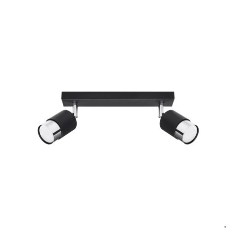 Sollux Lighting Plafon NERO 2 czarny/chrom