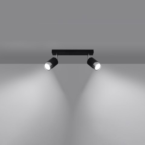 Sollux Lighting Plafon NERO 2 czarny/chrom