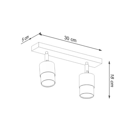 Sollux Lighting Plafon NERO 2 czarny/chrom