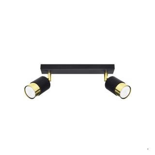 Sollux Lighting Plafon NERO 2 czarny/złoty