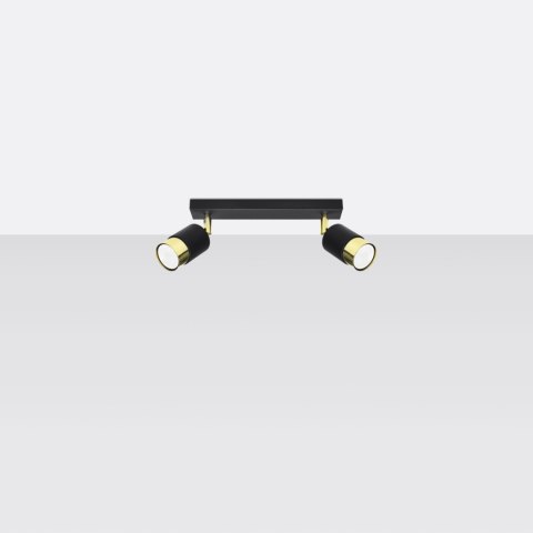 Sollux Lighting Plafon NERO 2 czarny/złoty