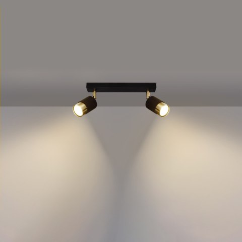Sollux Lighting Plafon NERO 2 czarny/złoty