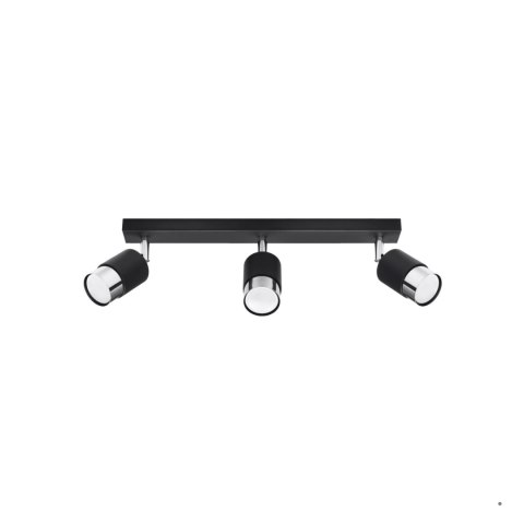 Sollux Lighting Plafon NERO 3 czarny/chrom