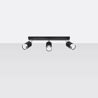 Sollux Lighting Plafon NERO 3 czarny/chrom