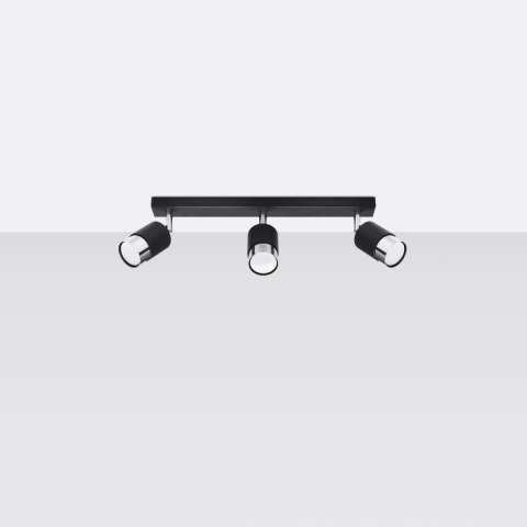 Sollux Lighting Plafon NERO 3 czarny/chrom