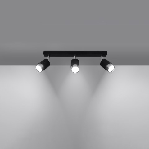 Sollux Lighting Plafon NERO 3 czarny/chrom