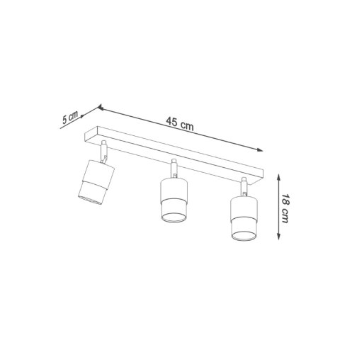 Sollux Lighting Plafon NERO 3 czarny/chrom