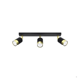 Sollux Lighting Plafon NERO 3 czarny/złoty