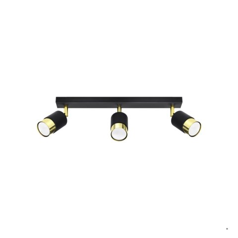 Sollux Lighting Plafon NERO 3 czarny/złoty