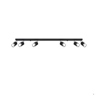 Sollux Lighting Plafon NERO 6 czarny/chrom