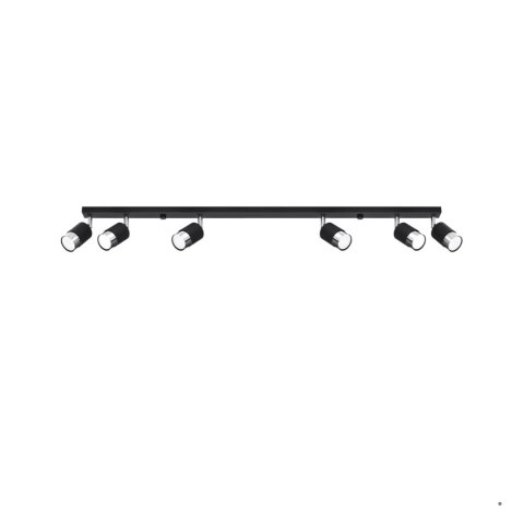 Sollux Lighting Plafon NERO 6 czarny/chrom