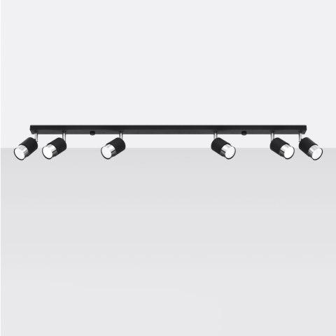 Sollux Lighting Plafon NERO 6 czarny/chrom