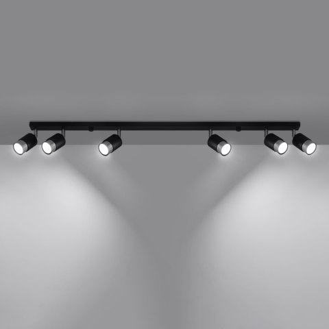Sollux Lighting Plafon NERO 6 czarny/chrom