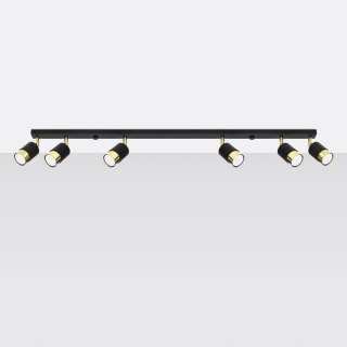Sollux Lighting Plafon NERO 6 czarny/złoty