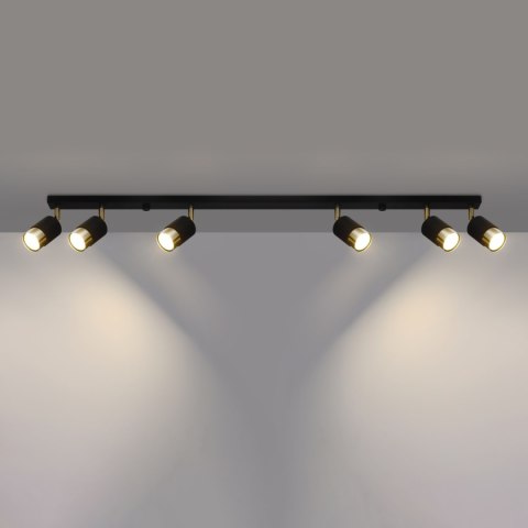 Sollux Lighting Plafon NERO 6 czarny/złoty