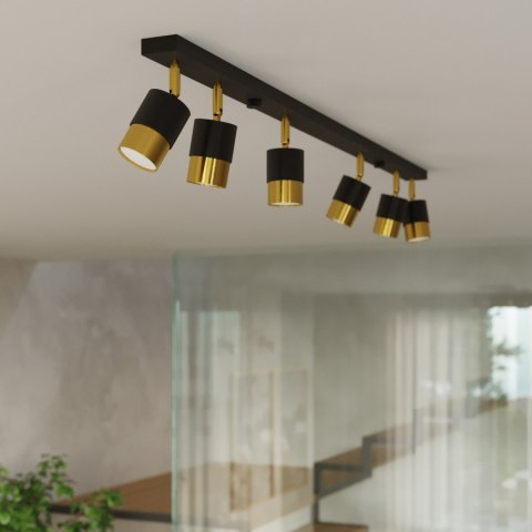 Sollux Lighting Plafon NERO 6 czarny/złoty