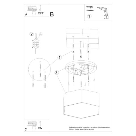 Sollux Lighting Plafon SUNDE 13 biały