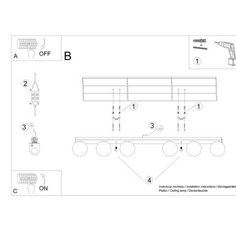 Sollux Lighting Plafon YOLI 6 biały