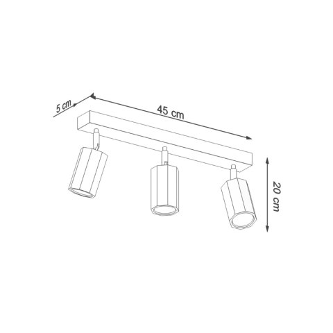 Sollux Lighting Plafon ZEKE 3 dąb