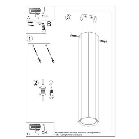 Sollux Lighting Plafon ZEKE 30 dąb